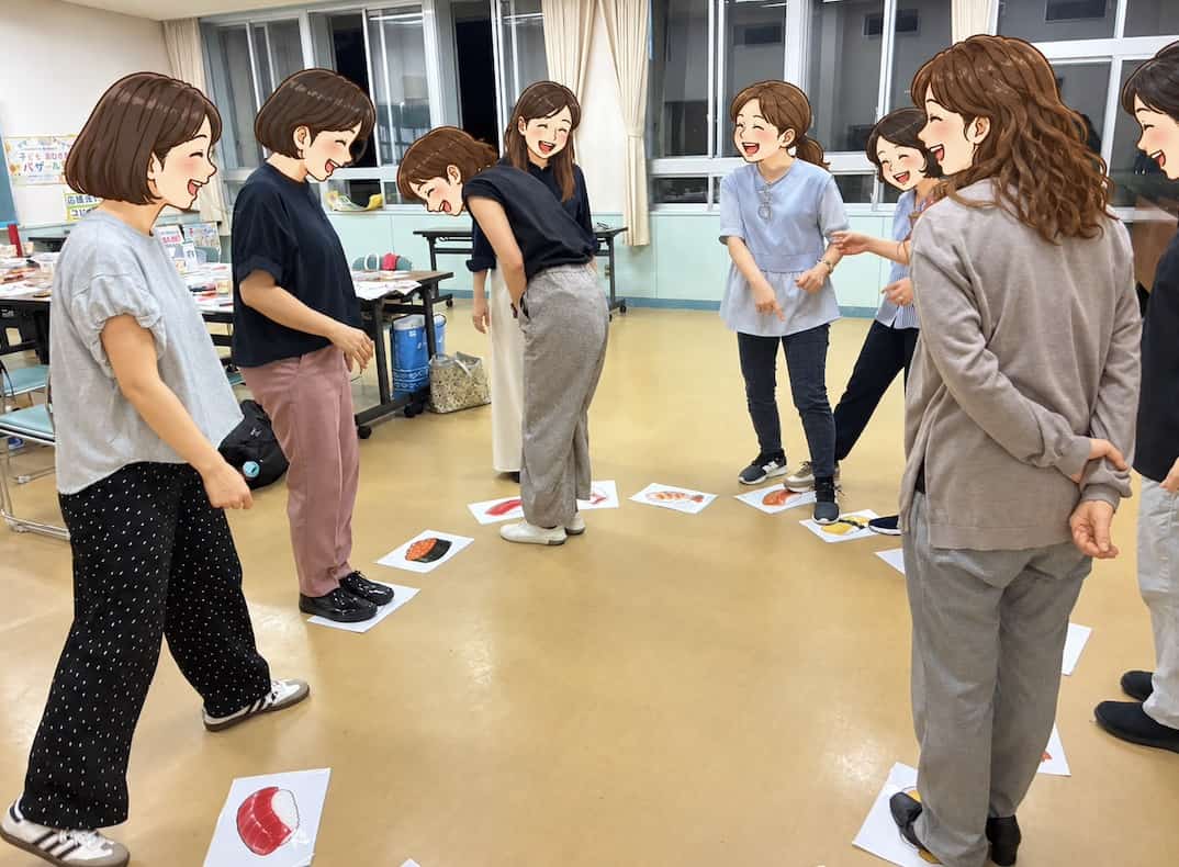 これは10月の〈たのしい教育Enjoy-Cafe〉の様子です。《たのラボ個人情報保護規定》で基本的に本人が特定できるものは公開できません、とはいえA.I.に表情のままイラストさせているので、とても楽しんでいる様子が伝わると思います。